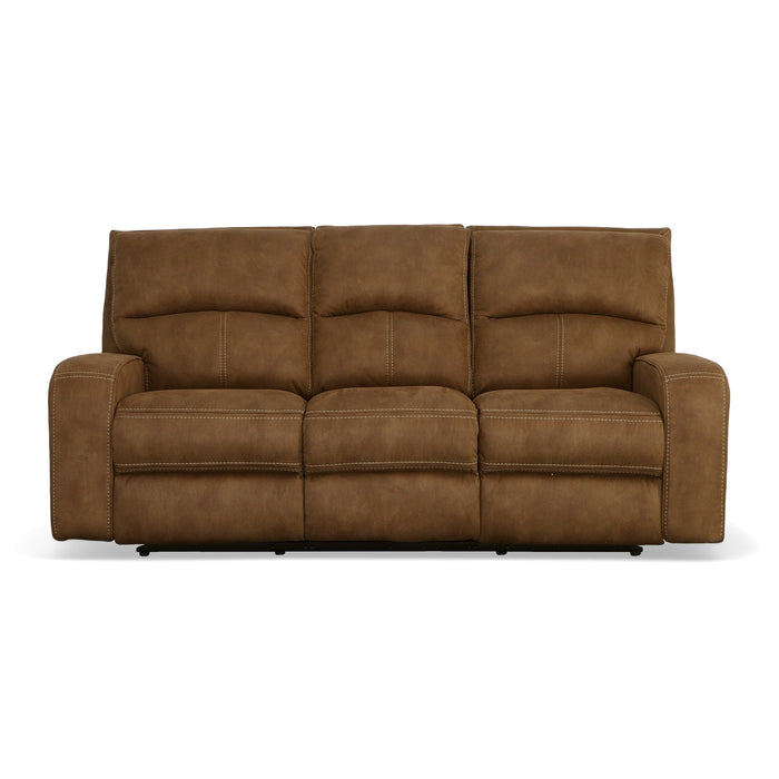 Nirvana Cocoa Fabric Power Reclining Sofa with Power Headrests