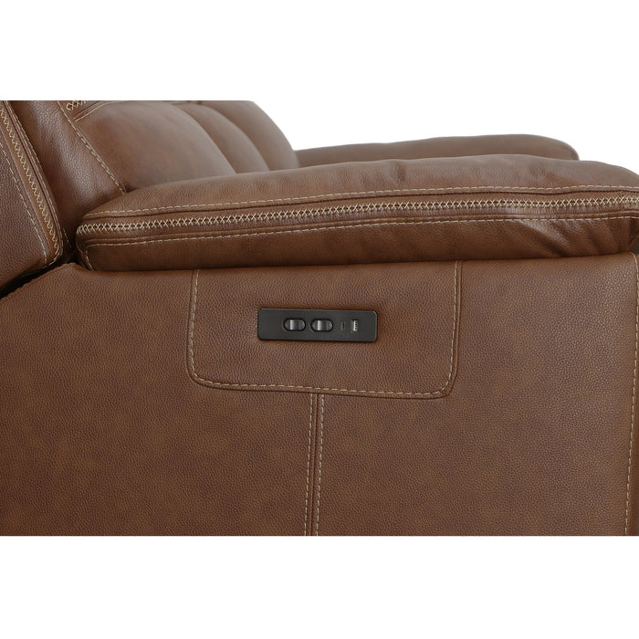 Jackson Whiskey Leather Power Reclining Sofa with Power Headrests