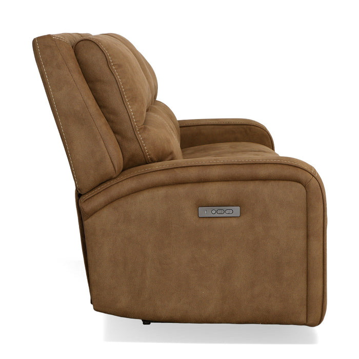 Nirvana Cocoa Fabric Power Reclining Sofa with Power Headrests