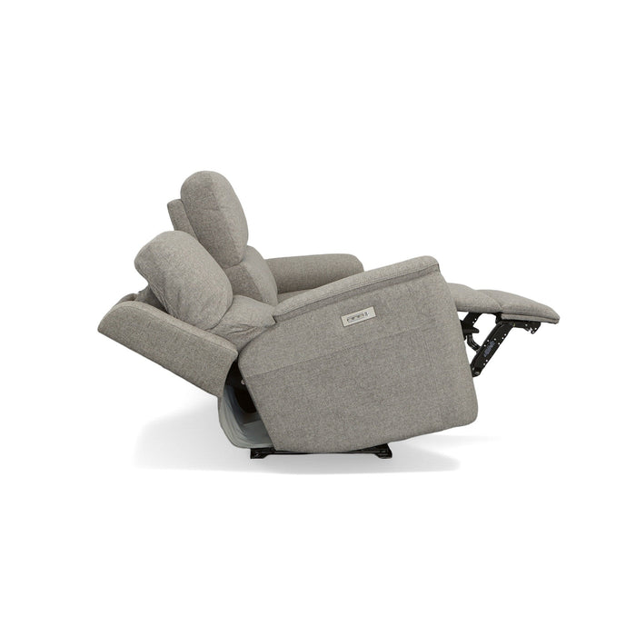 Henry Fog Fabric Power Reclining Sofa with Power Headrests & Lumbar