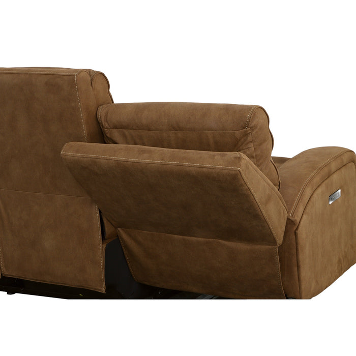 Nirvana Cocoa Fabric Power Reclining Sofa with Power Headrests