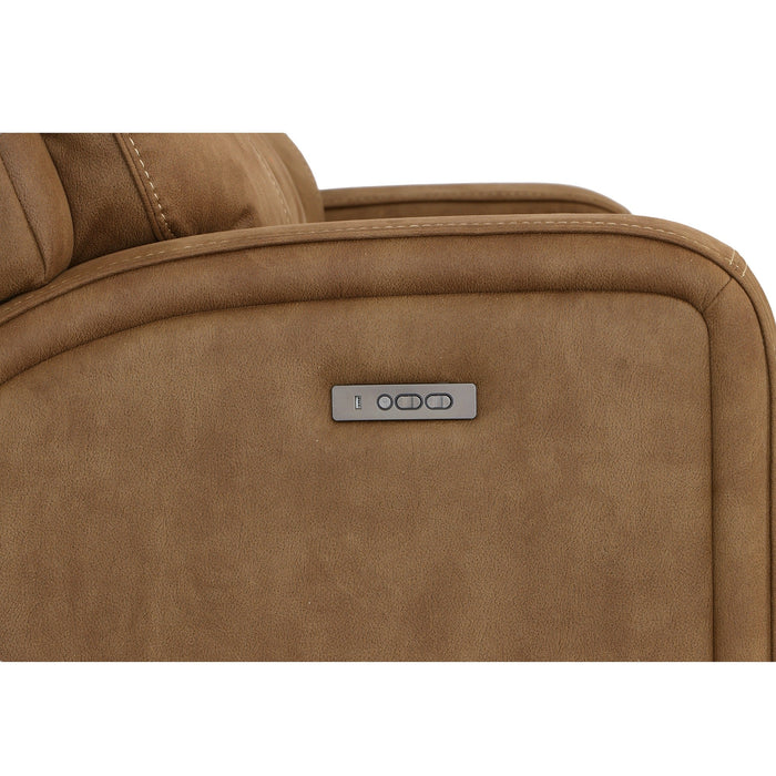 Nirvana Cocoa Fabric Power Reclining Sofa with Power Headrests