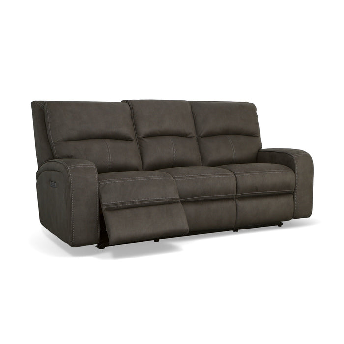 Nirvana Flint Fabric Power Reclining Sofa with Power Headrests