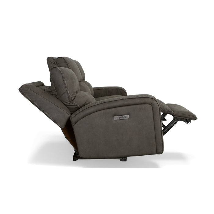 Nirvana Flint Fabric Power Reclining Sofa with Power Headrests