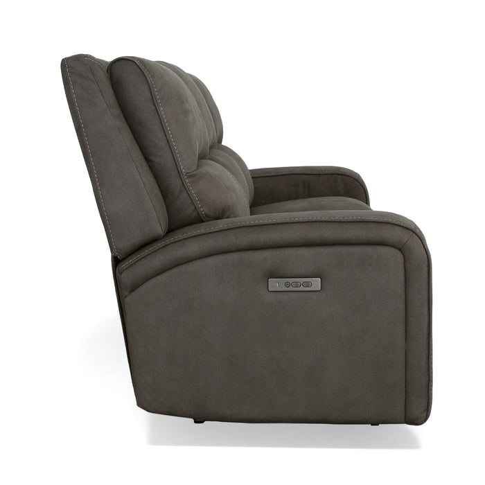 Nirvana Flint Fabric Power Reclining Sofa with Power Headrests