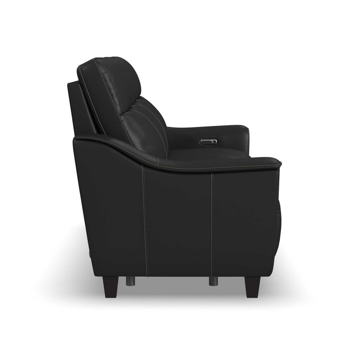 Walter Coal Leather Power Reclining Sofa with Power Headrests