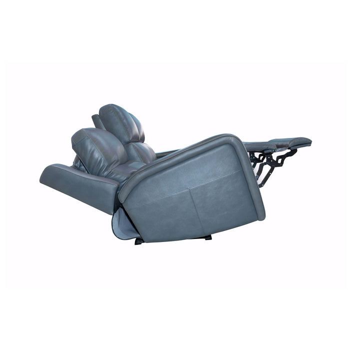 Oasis Storm Leather Power Reclining Sofa with Power Headrests, Lumbar, Heat & Massage