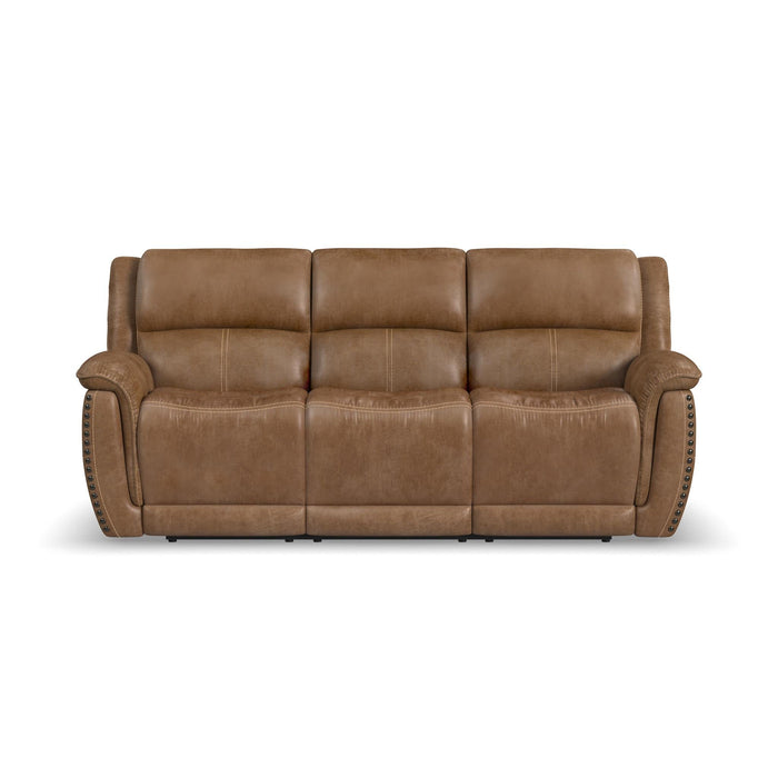 Beau Silt Fabric Power Reclining Sofa with Power Headrests