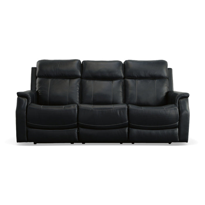 Easton Ocean Leather Power Reclining Sofa with Power Headrests & Lumbar