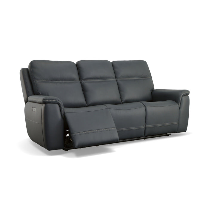 Sawyer Marine Leather Power Reclining Sofa with Power Headrests & Lumbar