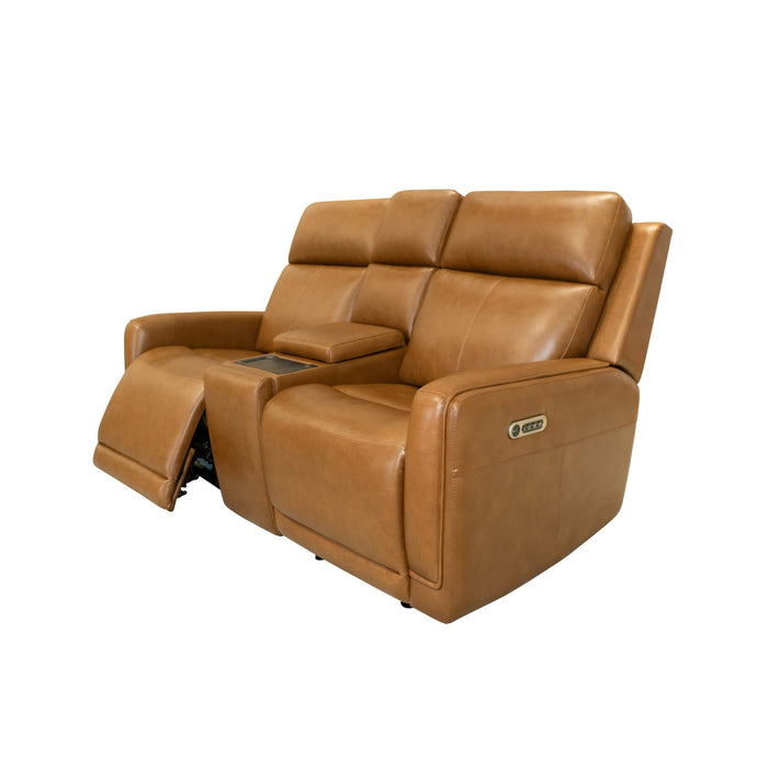 Alister Sedona Leather Power Gliding Loveseat with Console, Power Headrests & Lumbar