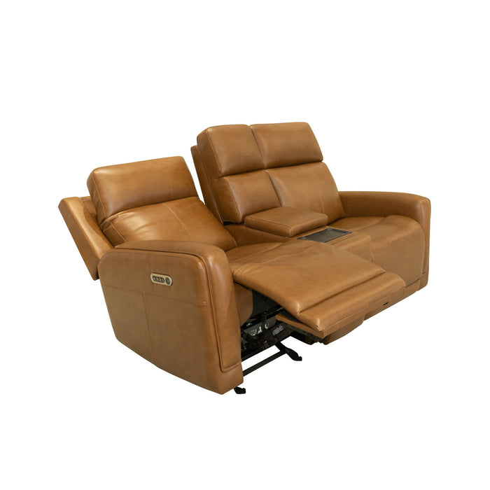 Alister Sedona Leather Power Gliding Loveseat with Console, Power Headrests & Lumbar