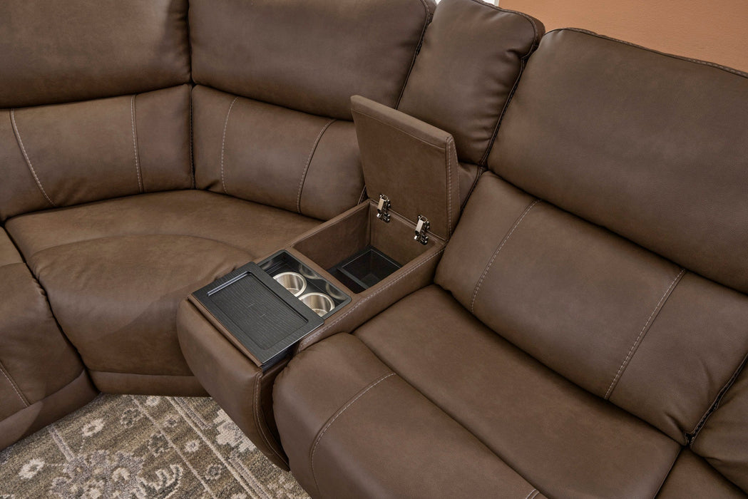 Carter Fabric Power Reclining Sectional with Power Headrests & Lumbar