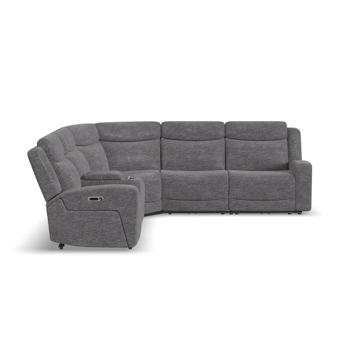 Ridge Granite Fabric Power Reclining Sectional with Power Headrests