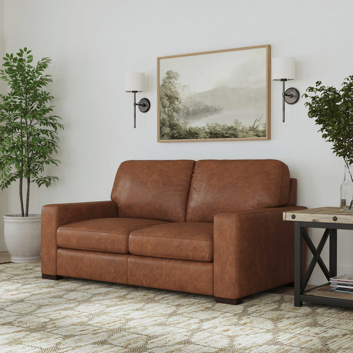 Endurance Chestnut Leather Loveseat