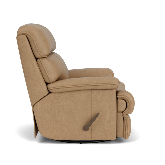 Geneva Leather Swivel Gliding Recliner