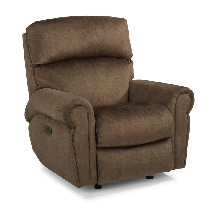 Langston Fabric Power Rocking Recliner with Power Headrest