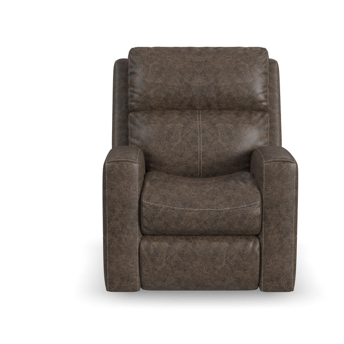 Score Leather Power Recliner with Power Headrest & Lumbar