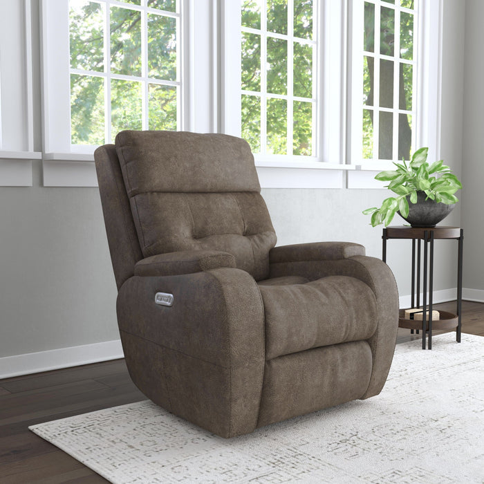 Strait Leather Power Recliner with Power Headrest