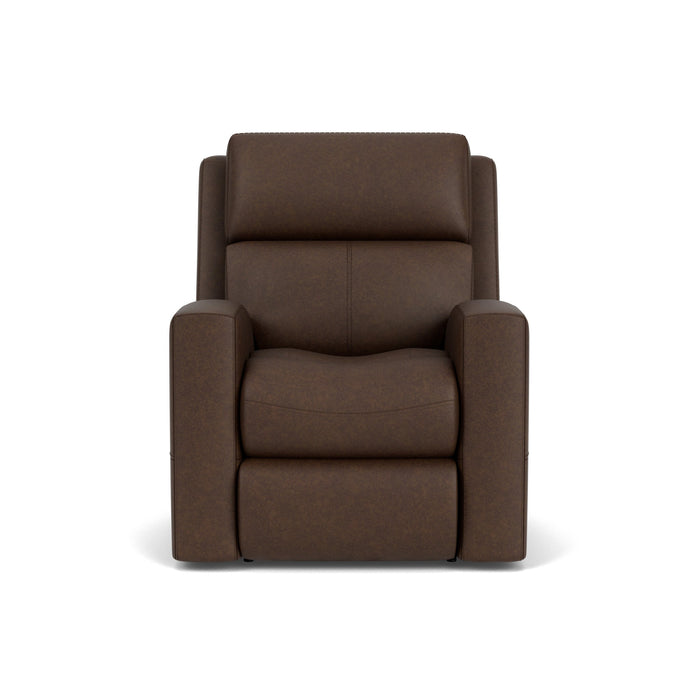 Score Leather Power Recliner with Power Headrest & Lumbar