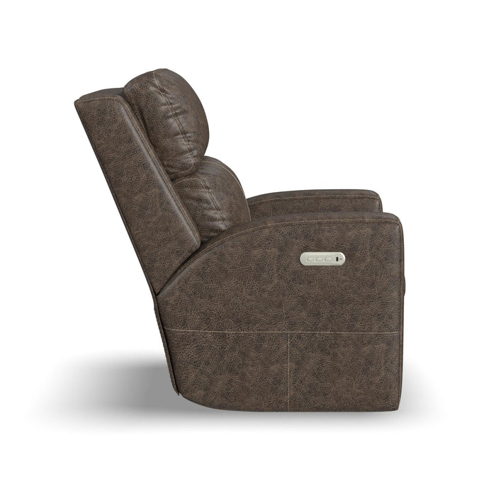 Score Leather Power Recliner with Power Headrest & Lumbar