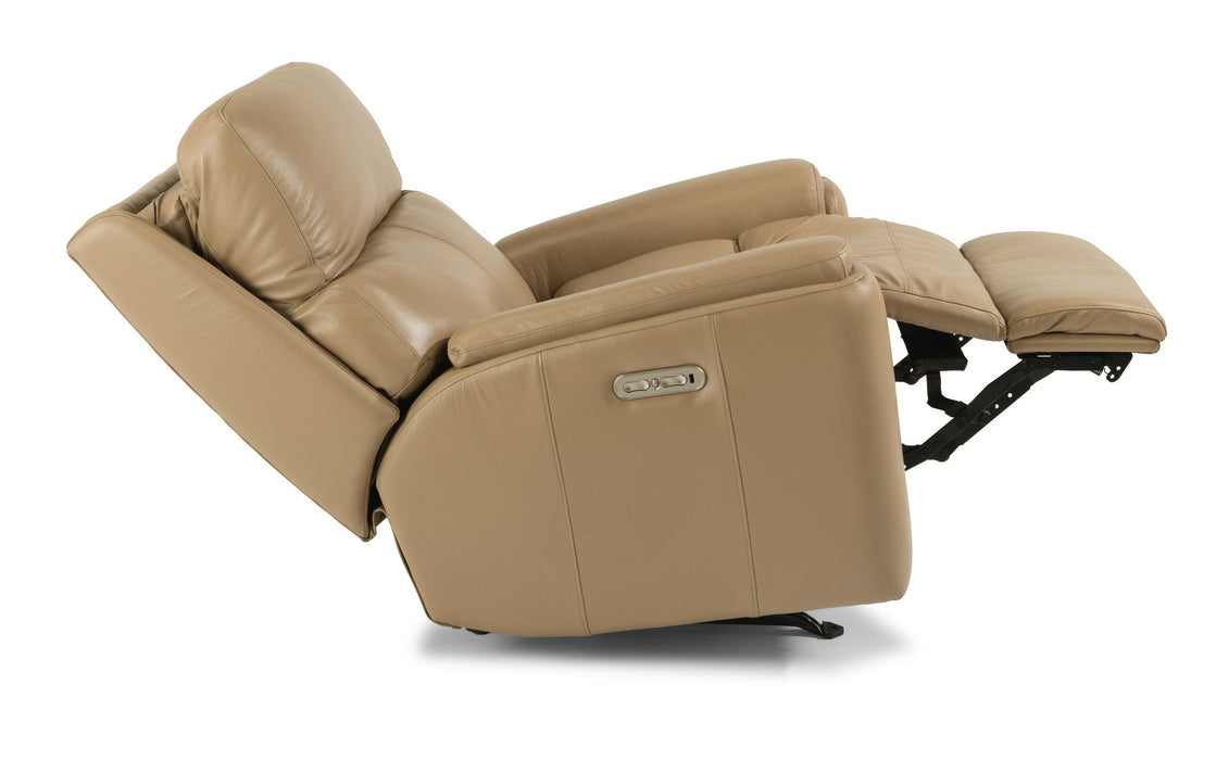 Rio Leather Power Rocking Recliner with Power Headrest