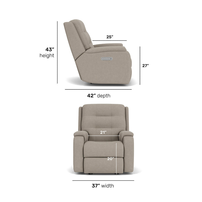 Arlo Fabric Power Rocking Recliner with Power Headrest & Lumbar