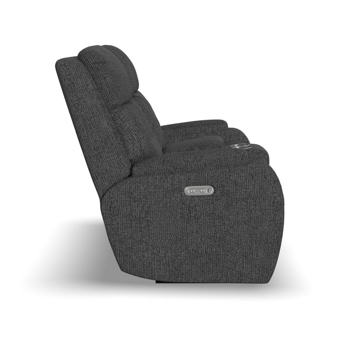 Strait Fabric Power Recliner with Power Headrest & Lumbar