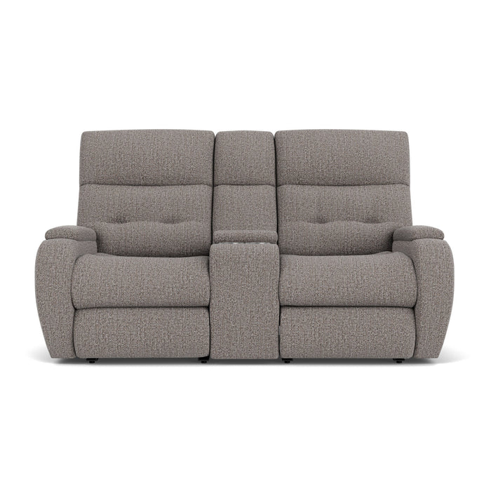 Strait Fabric Power Recliner with Power Headrest & Lumbar