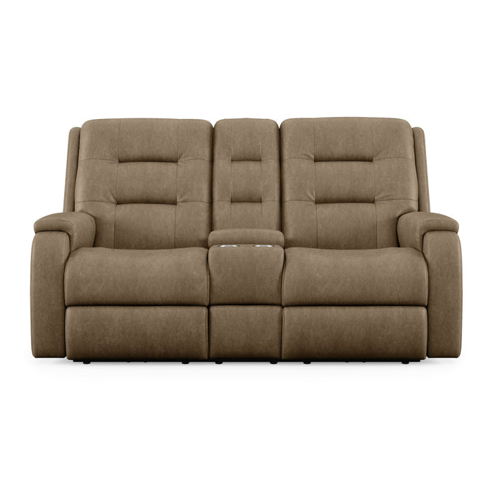 Arlo Leather Reclining Loveseat with Console