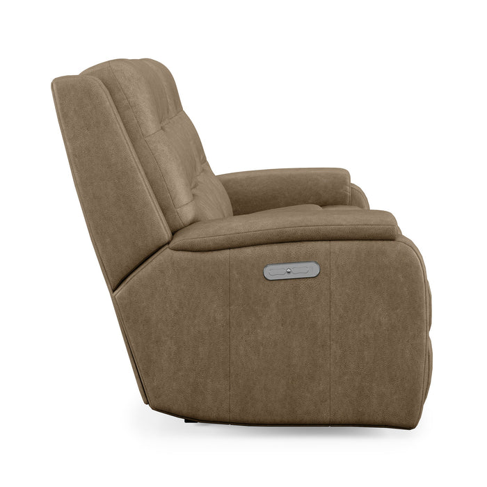 Arlo Leather Power Reclining Loveseat with Console & Power Headrests