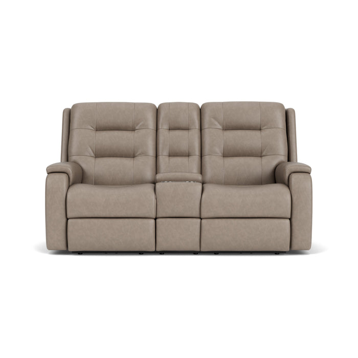 Arlo Leather Reclining Loveseat with Console