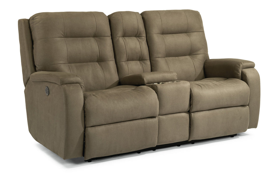 Arlo Fabric Power Reclining Loveseat with Console