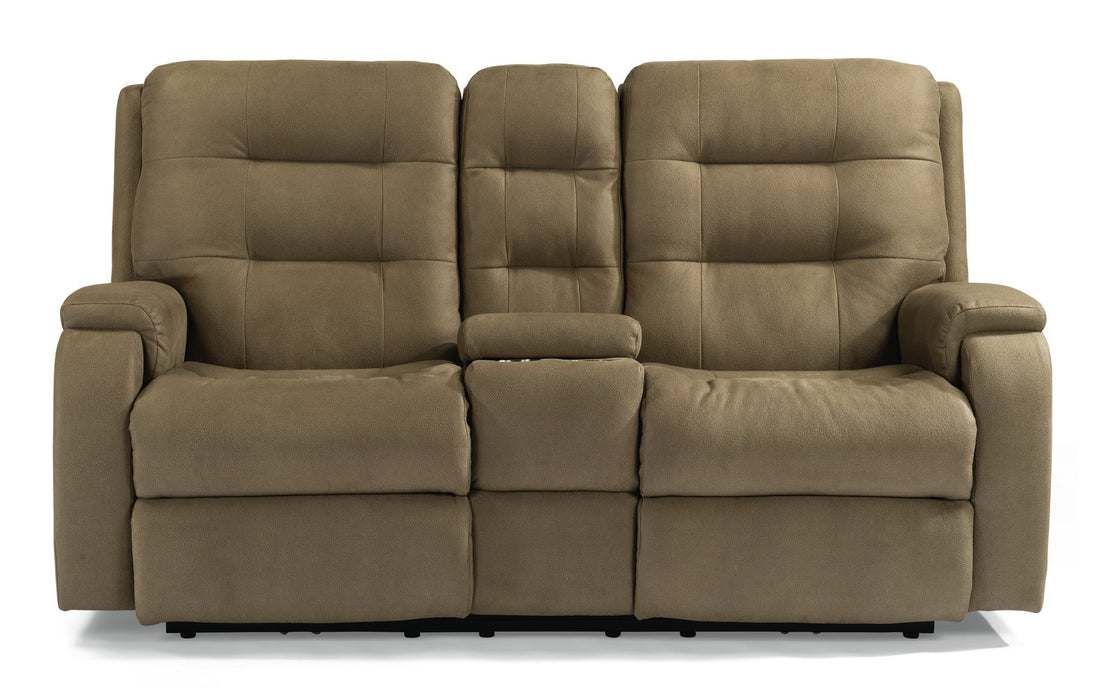 Arlo Fabric Power Reclining Loveseat with Console