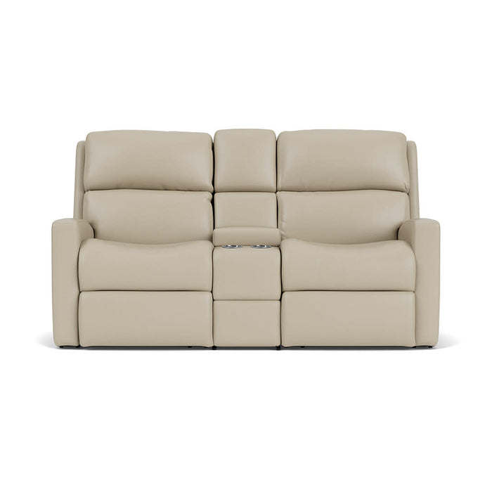 Catalina Leather Reclining Loveseat with Console