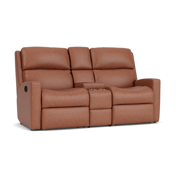 Catalina Leather Reclining Loveseat with Console