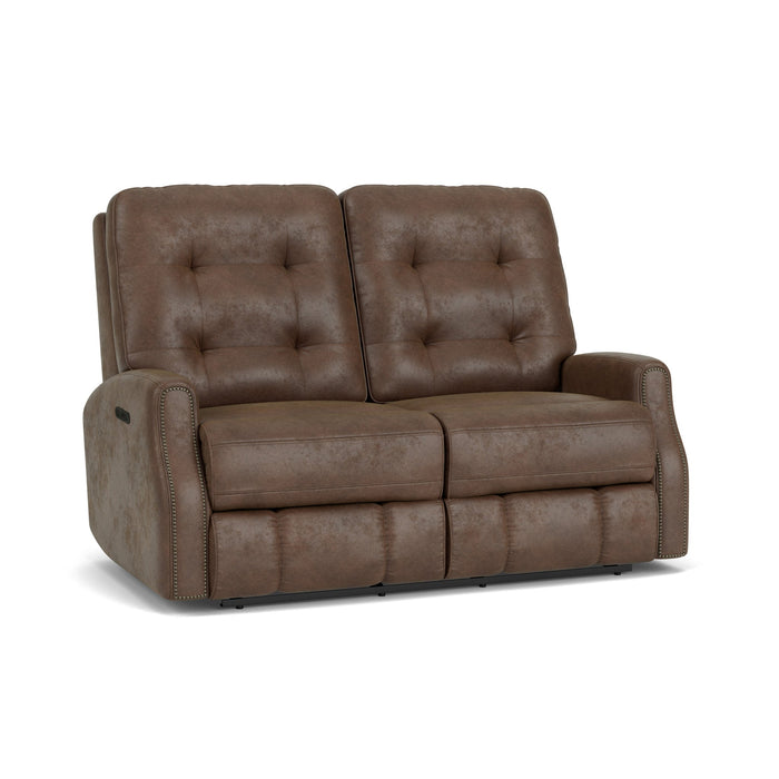 Devon Fabric Power Reclining Loveseat with Power Headrests