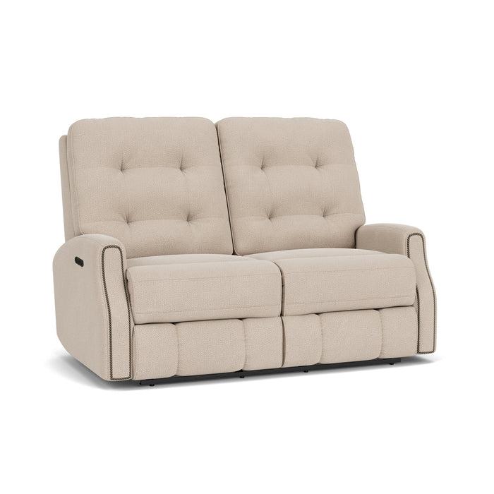 Devon Fabric Power Reclining Loveseat with Power Headrests