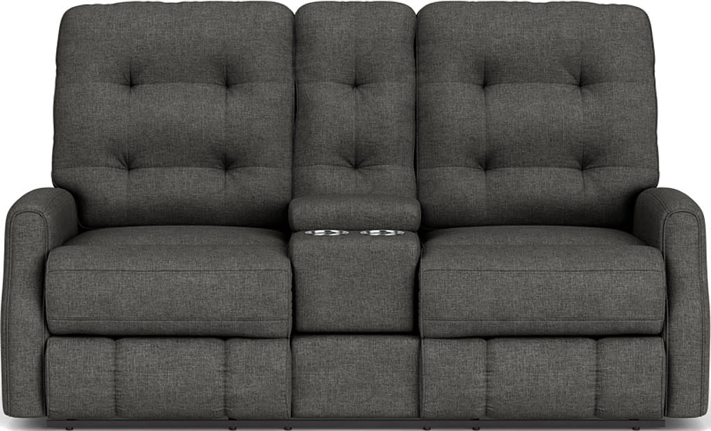 Devon Fabric Reclining Loveseat with Console