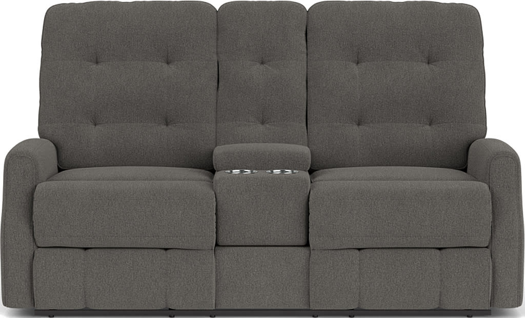 Devon Fabric Reclining Loveseat with Console