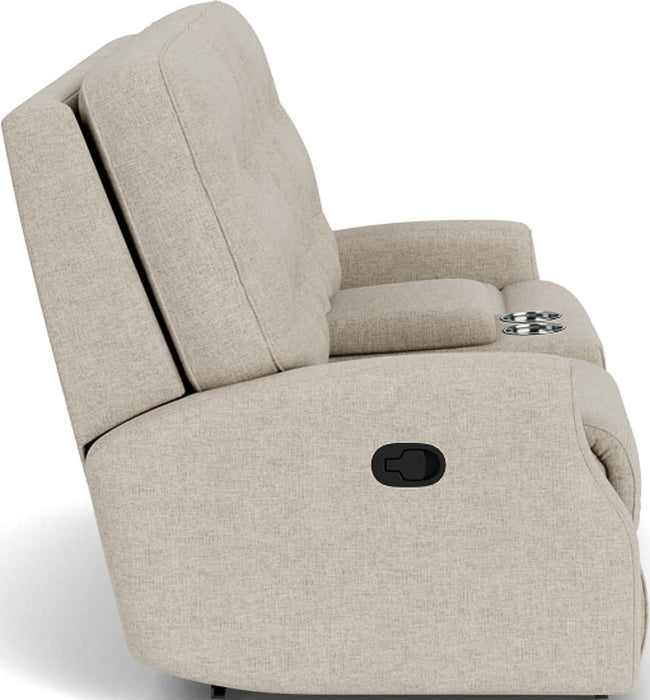 Devon Fabric Reclining Loveseat with Console