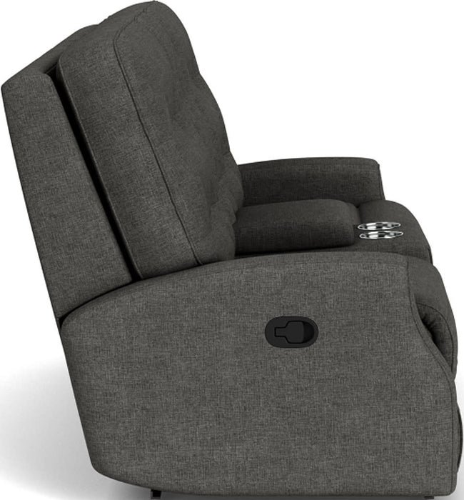 Devon Fabric Reclining Loveseat with Console