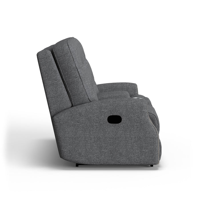 Devon Fabric Reclining Loveseat with Console