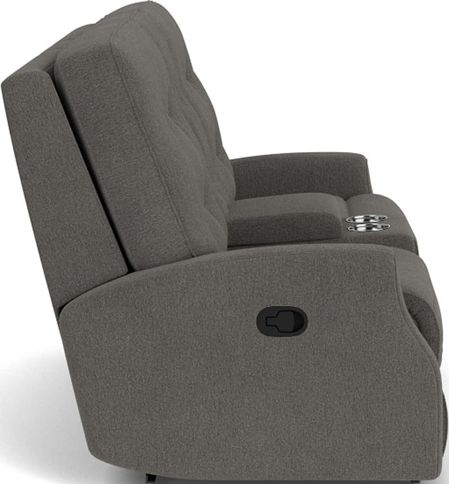 Devon Fabric Reclining Loveseat with Console