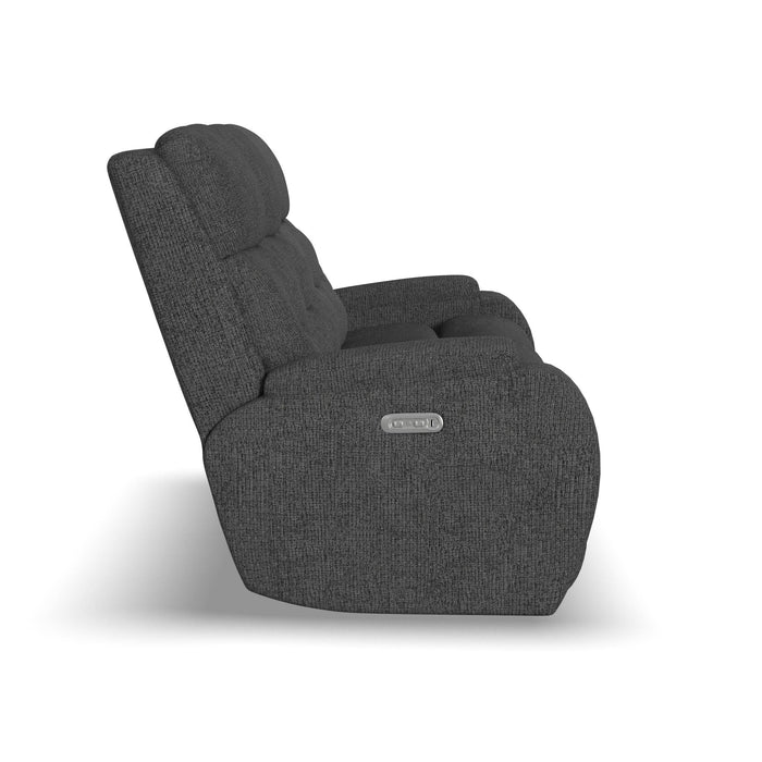 Strait Fabric Power Reclining Sofa with Power Headrests