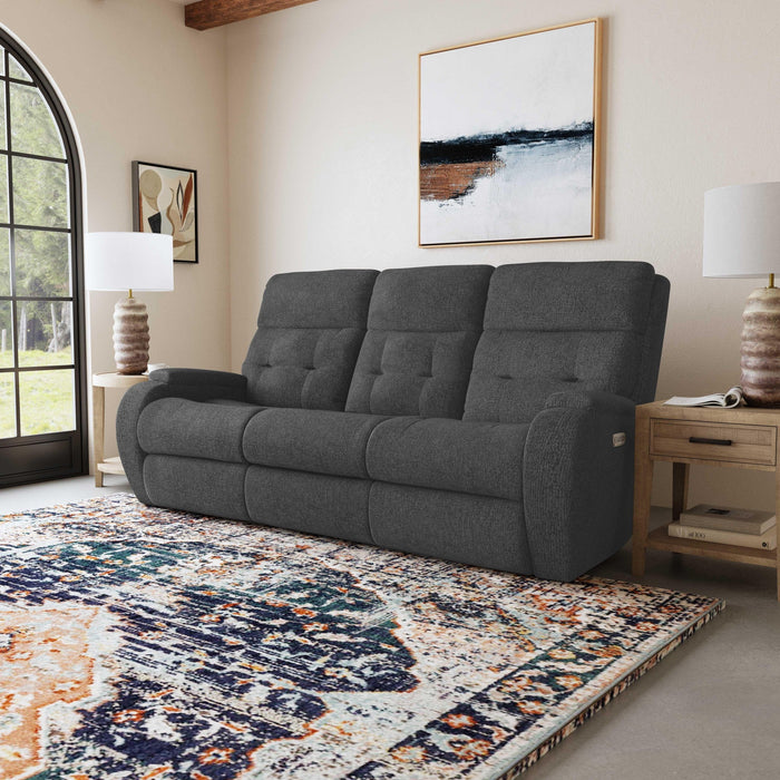 Strait Fabric Power Reclining Sofa with Power Headrests