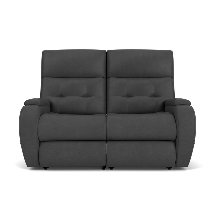 Strait Leather Power Reclining Loveseat with Power Headrests