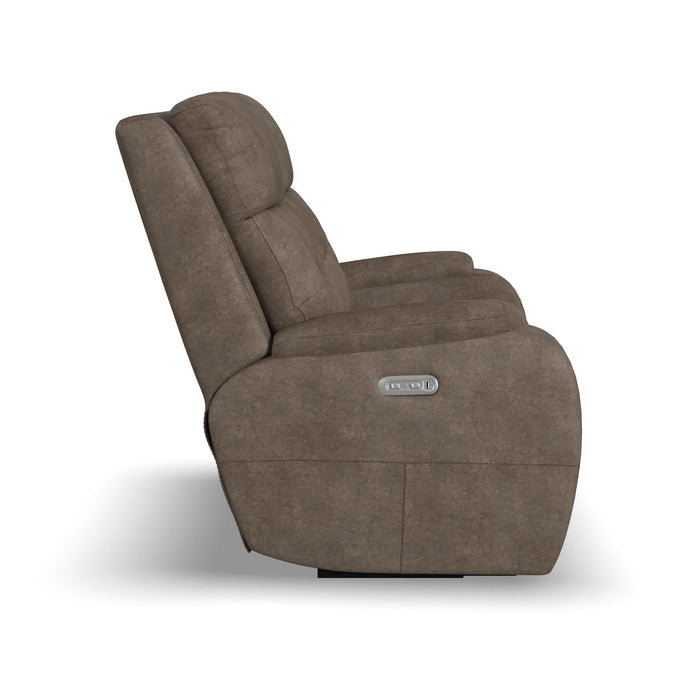 Strait Leather Power Reclining Loveseat with Power Headrests