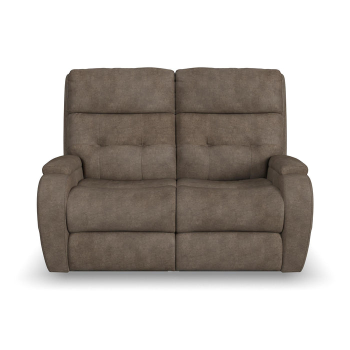 Strait Leather Power Reclining Loveseat with Power Headrests