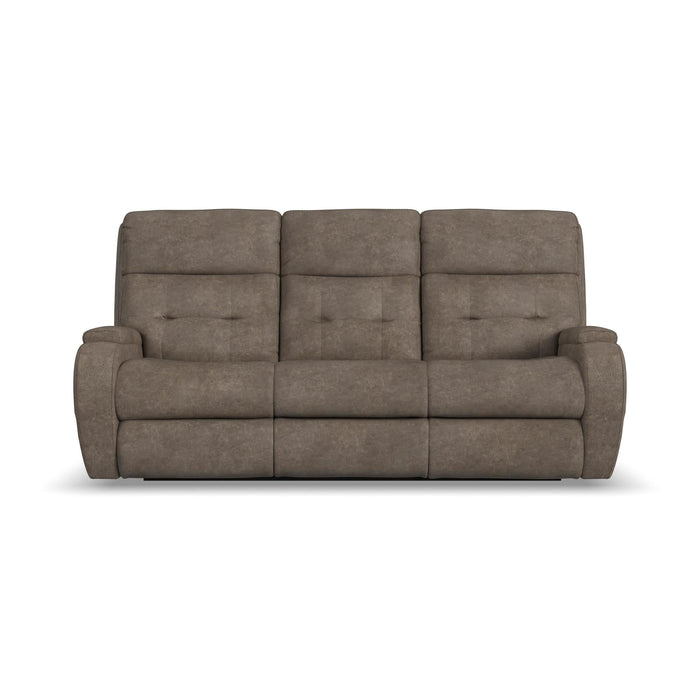 Strait Leather Power Reclining Sofa with Power Headrests